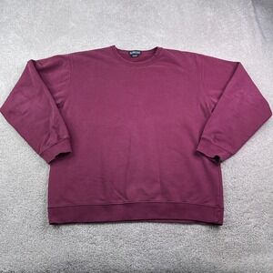 Vintage Lands End Sweatshirt Mens Large Red Burgundy Crewneck Pullover 90s